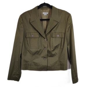 STUDIO JAX Blazer 14 Large Women's Button-Up Long Sleeve Short Jacket